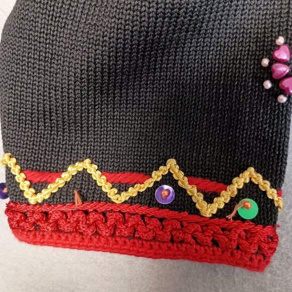 Vintage Michael Simon Women L Christmas Embroidered Full Zip Cardigan Sweater - Picture 10 of 16